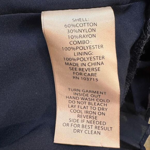 Nanette Lepore Women's Navy Black Dress 14 Pleated Skirt Peter Pan Collar Lace - Picture 7 of 8